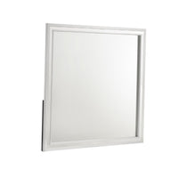 Ruo Dresser Mirror, 40 Inch Square Frame, Low Distortion, Glossy White - BM344860