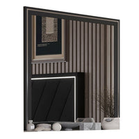 Zoe Dresser Mirror, 40 Inch Square Black Laminate, Low Distortion - BM344861
