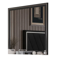 Zoe Dresser Mirror, 40 Inch Square Black Laminate, Low Distortion - BM344861
