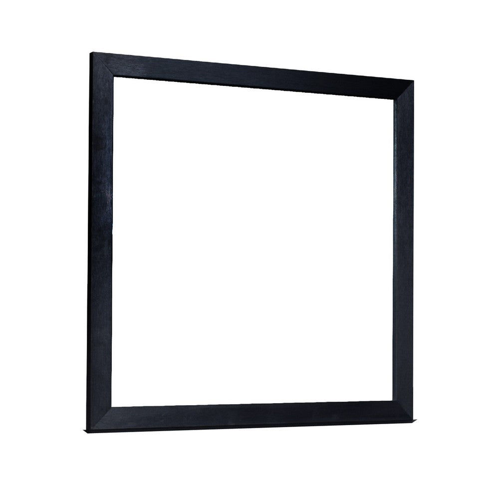 Theo Dresser Mirror, 40 Inch Square Black Frame, Beveled Low Distortion - BM344862