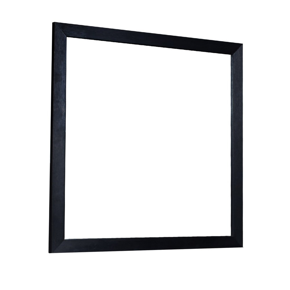 Theo Dresser Mirror, 40 Inch Square Black Frame, Beveled Low Distortion - BM344862
