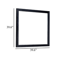 Theo Dresser Mirror, 40 Inch Square Black Frame, Beveled Low Distortion - BM344862