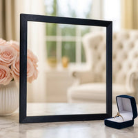 Theo Dresser Mirror, 40 Inch Square Black Frame, Beveled Low Distortion - BM344862