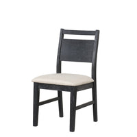 Saby Dining Side Chair Set of 2, White Padded Seat, Black Frame - BM344863