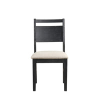 Saby Dining Side Chair Set of 2, White Padded Seat, Black Frame - BM344863