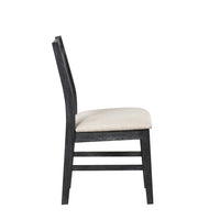 Saby Dining Side Chair Set of 2, White Padded Seat, Black Frame - BM344863