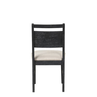 Saby Dining Side Chair Set of 2, White Padded Seat, Black Frame - BM344863