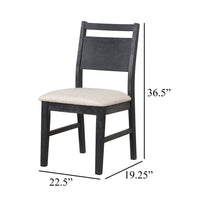 Saby Dining Side Chair Set of 2, White Padded Seat, Black Frame - BM344863