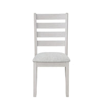 Exy Dining Side Chair Set of 2, White Padded Seat w Ladder Back, Gray - BM344867
