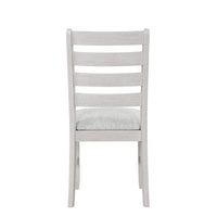 Exy Dining Side Chair Set of 2, White Padded Seat w Ladder Back, Gray - BM344867