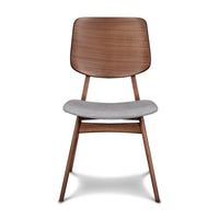 Scar Dining Side Chair Set of 2, Dark Gray Seat, Walnut Brown Wood - BM344872