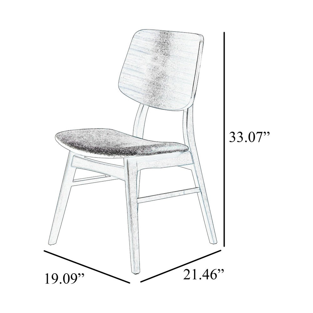 Scar Dining Side Chair Set of 2, Dark Gray Seat, Walnut Brown Wood - BM344872
