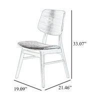 Scar Dining Side Chair Set of 2, Dark Gray Seat, Walnut Brown Wood - BM344872