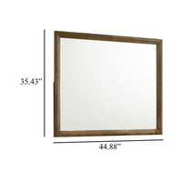 Lary Dresser Mirror, 45 Inch Rectangular Frame, Walnut Brown Okume Veneer - BM344873