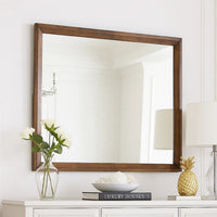 Lary Dresser Mirror, 45 Inch Rectangular Frame, Walnut Brown Okume Veneer - BM344873