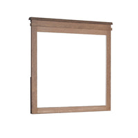 Covy Dresser Mirror, 40 Inch Square Frame, Low Distortion, Natural Brown - BM344874