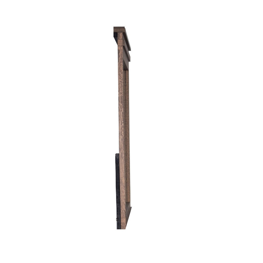 Covy Dresser Mirror, 40 Inch Square Frame, Low Distortion, Natural Brown - BM344874