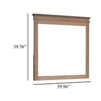Covy Dresser Mirror, 40 Inch Square Frame, Low Distortion, Natural Brown - BM344874