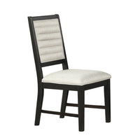 Pex Dining Side Chair Set of 2, Channel Tufted Back, Espresso Brown - BM344875
