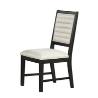 Pex Dining Side Chair Set of 2, Channel Tufted Back, Espresso Brown - BM344875