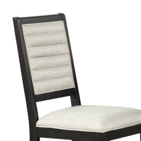 Pex Dining Side Chair Set of 2, Channel Tufted Back, Espresso Brown - BM344875