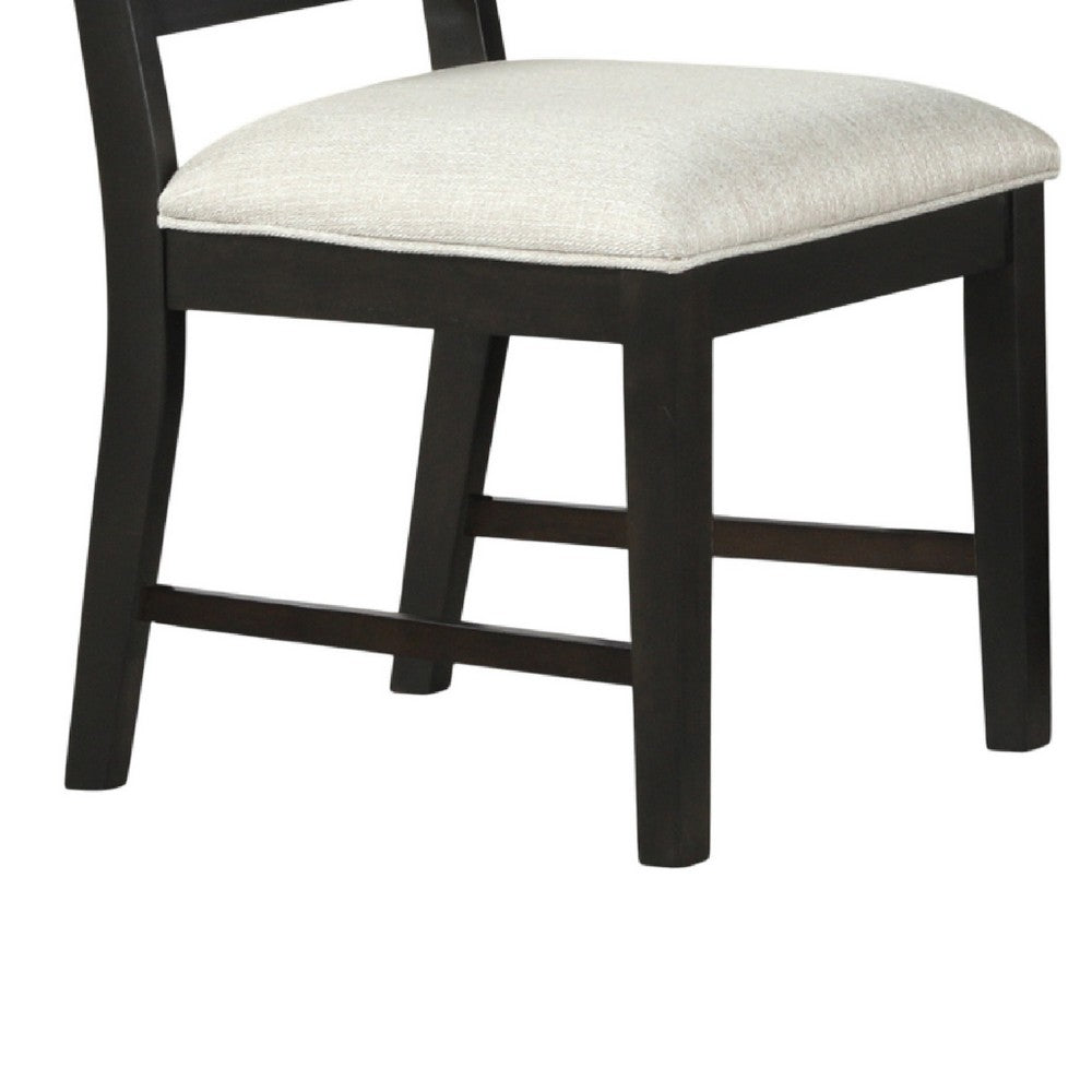 Pex Dining Side Chair Set of 2, Channel Tufted Back, Espresso Brown - BM344875