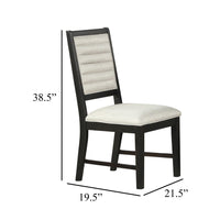 Pex Dining Side Chair Set of 2, Channel Tufted Back, Espresso Brown - BM344875