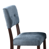 Tery Dining Side Chair Set of 2, Tufted Blue Backrest, Cherry Brown - BM344876