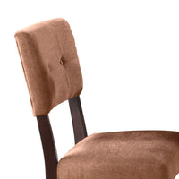 Tery Dining Side Chair Set of 2, Tufted Brown Backrest, Cherry Brown - BM344877