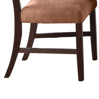 Tery Dining Side Chair Set of 2, Tufted Brown Backrest, Cherry Brown - BM344877
