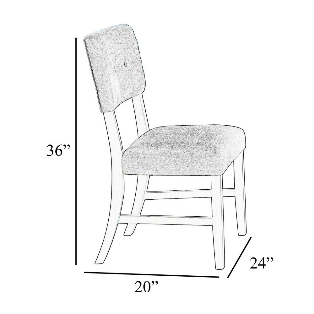 Tery Dining Side Chair Set of 2, Tufted Green Backrest, Cherry Brown - BM344878