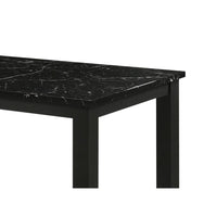 Syon Dining Table, 47 Inch Black Faux Marble Top, Black Wood Legs - BM344897