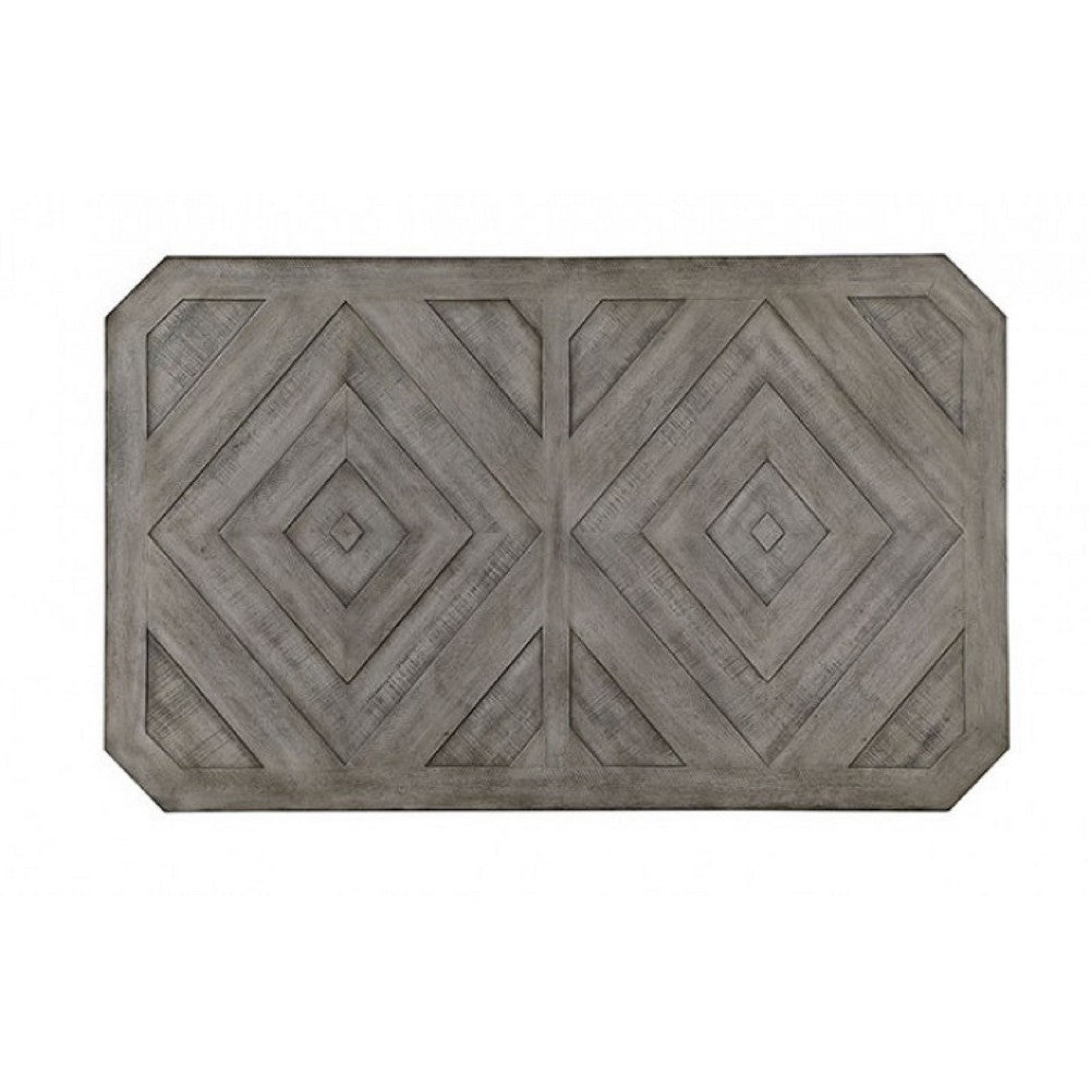 Lais 7pc Dining Table Set with 6 Ladderback Chairs, Rustic Gray  - BM344924