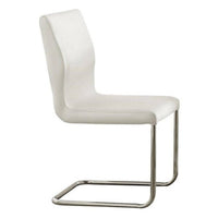 Gregy 5pc Round Dining Table Set, Oval Pedestal Base, White Fabric - BM344938