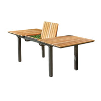 Ankia 5pc Outdoor Dining Set, 4 Reclining Chairs, Beige, 62-84 Inch Table - BM344975