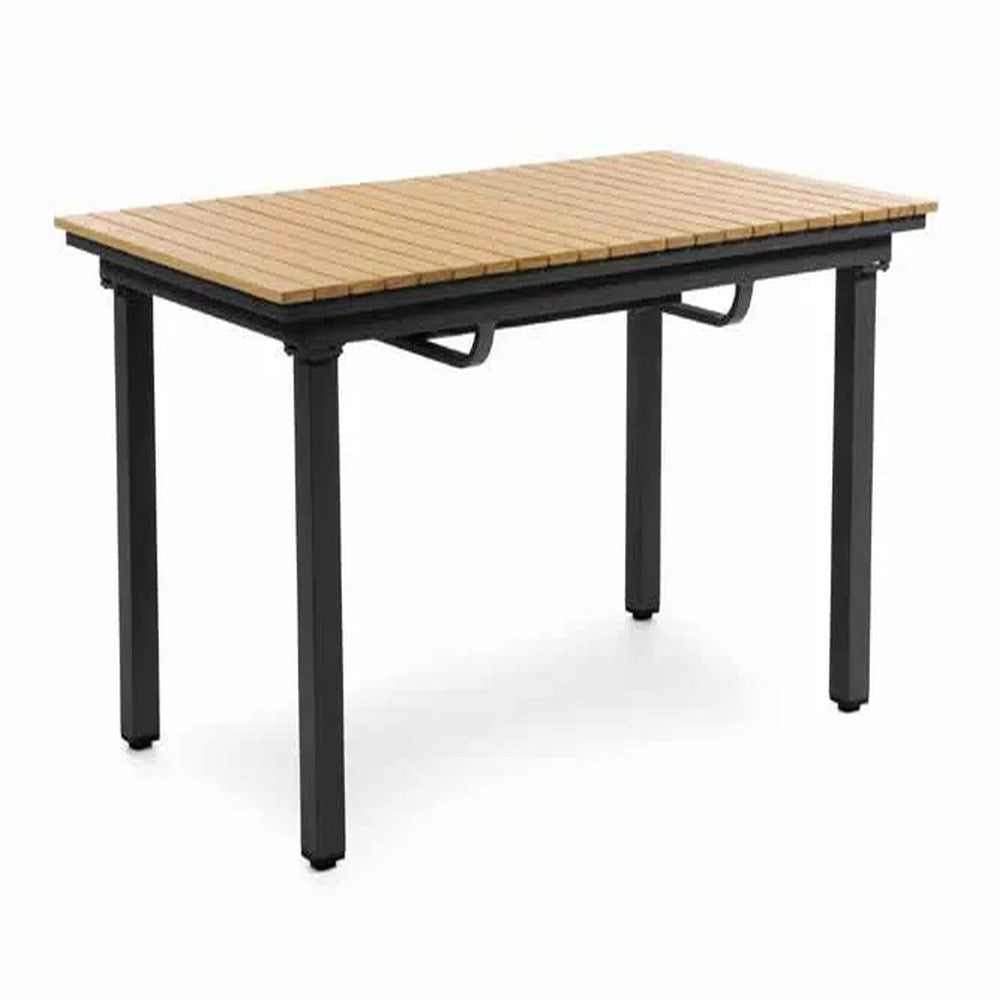 Ankia 7pc Outdoor Dining Set, 6 Reclining Chairs, Beige, 62-84 Inch Table - BM344976