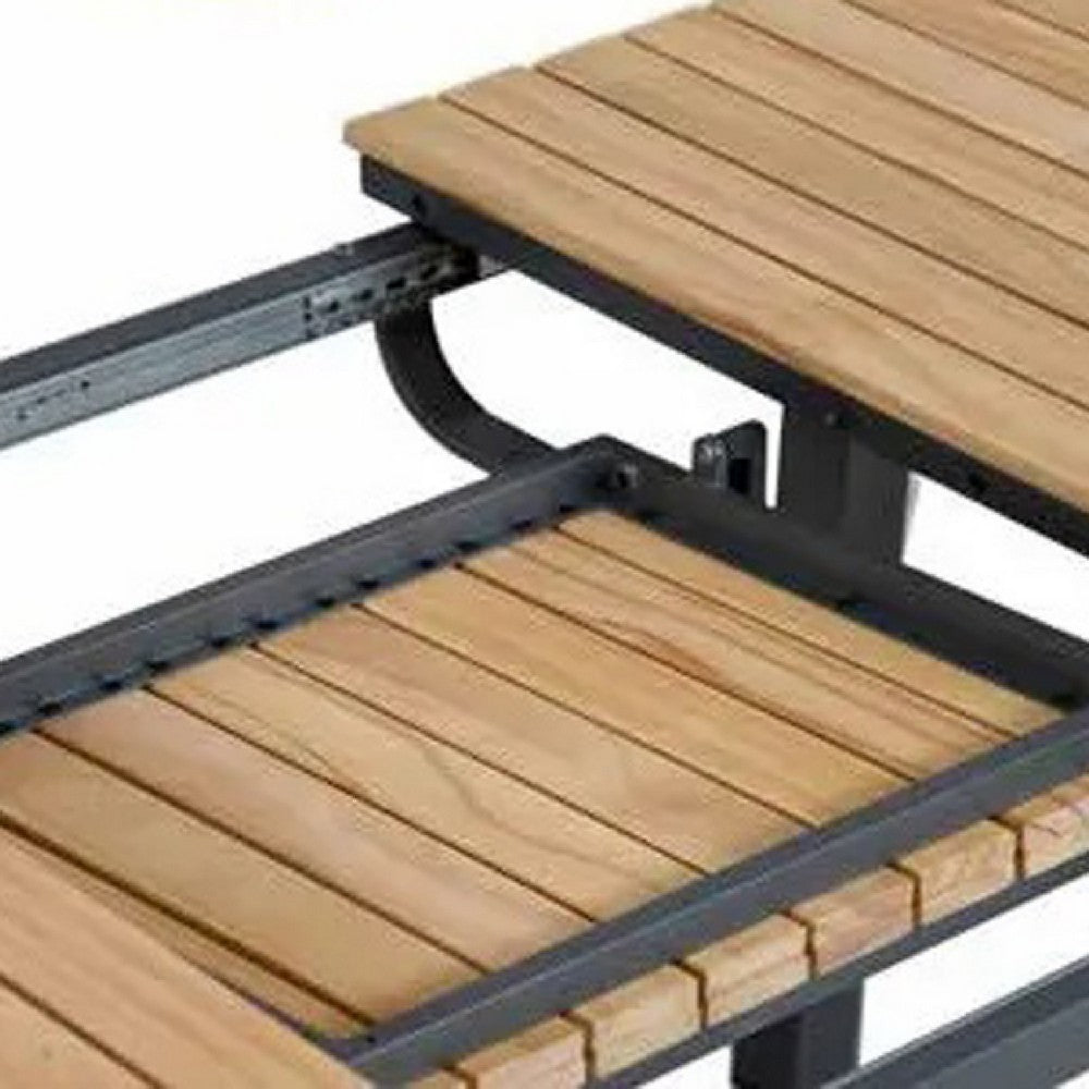 Ankia 7pc Outdoor Dining Set, 6 Reclining Chairs, Beige, 62-84 Inch Table - BM344976