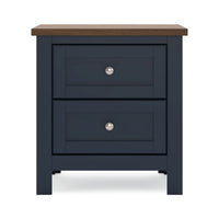 Docken Nightstand, 2 Drawers, Shaker Style, Slate Blue & Light Brown - BM345046