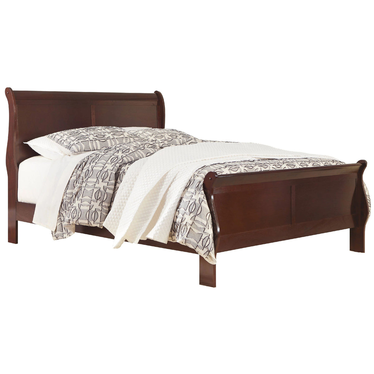 Deyr King Size Sleigh Bed, Louis Philippe Moulding, Warm Brown-BM345175