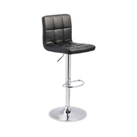 Beal Swivel Barstool Set of 2, Black Faux Leather, 24-33 Extra Tall Seat - BM345188