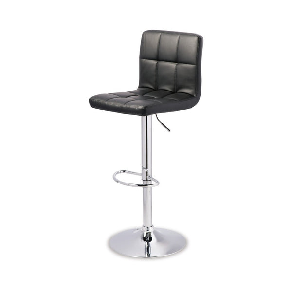 Beal Swivel Barstool Set of 2, Black Faux Leather, 24-33 Extra Tall Seat - BM345188