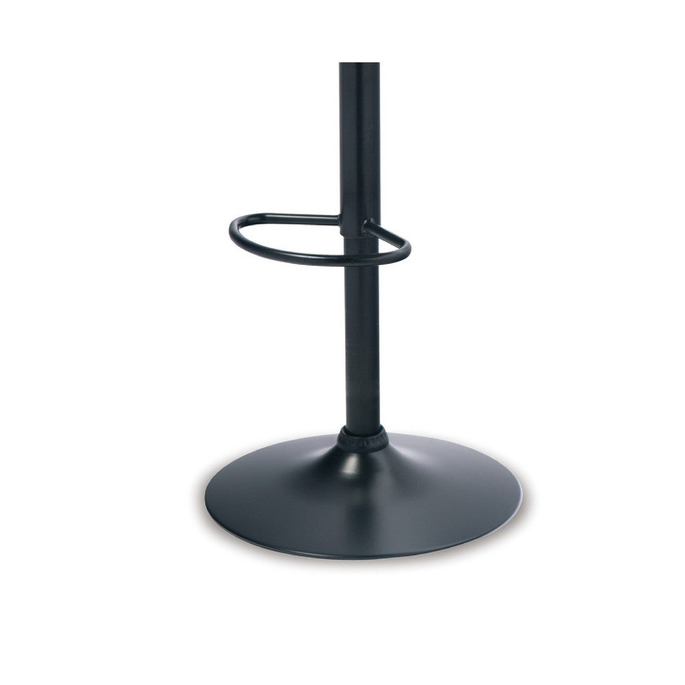 Beal Swivel Barstool Chair, Brown Faux Leather, Black, 26-34 Adjustable - BM345190