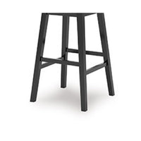 Fleur Swivel Barstool Chair Set of 2, Butcher Block Seat, Black Frame - BM345197