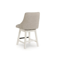 Lea Swivel Counter Stool Chair Set of 2, Gray Sloped Armrests, Antique White - BM345200
