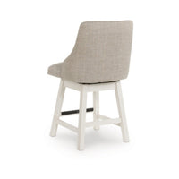 Lea Swivel Counter Stool Chair Set of 2, Gray Sloped Armrests, Antique White - BM345200