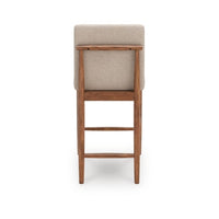Wrenn Counter Stool Chair Set of 2, Beige Padded, Natural Light Brown - BM345201