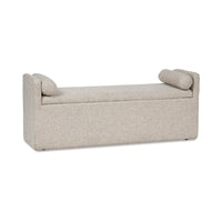 Dani Ottoman Bench, 2 Bolster Pillows and Hidden Storage, Beige 62 Inch - BM345211