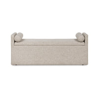 Dani Ottoman Bench, 2 Bolster Pillows and Hidden Storage, Beige 62 Inch - BM345211