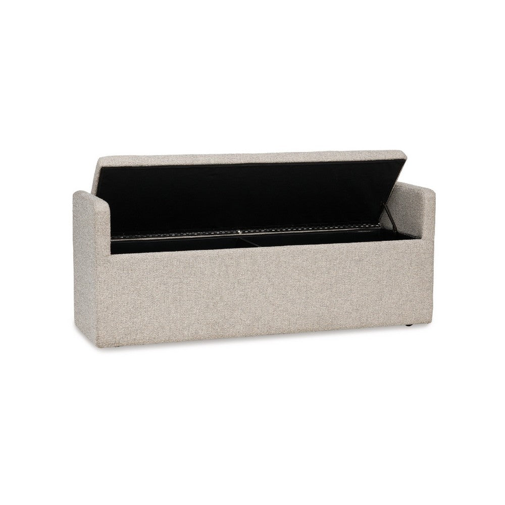 Dani Ottoman Bench, 2 Bolster Pillows and Hidden Storage, Beige 62 Inch - BM345211