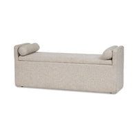 Dani Ottoman Bench, 2 Bolster Pillows and Hidden Storage, Beige 62 Inch - BM345211